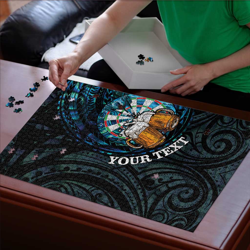 Personalized New Zealand Darts Beer Puzzle Paua Shell Aotearoa Maori Tattoo - Aussie Hoodie