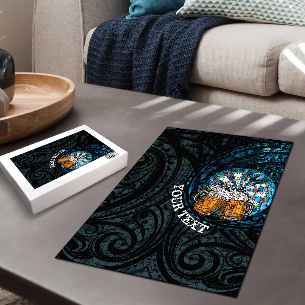 Personalized New Zealand Darts Beer Puzzle Paua Shell Aotearoa Maori Tattoo - Aussie Hoodie