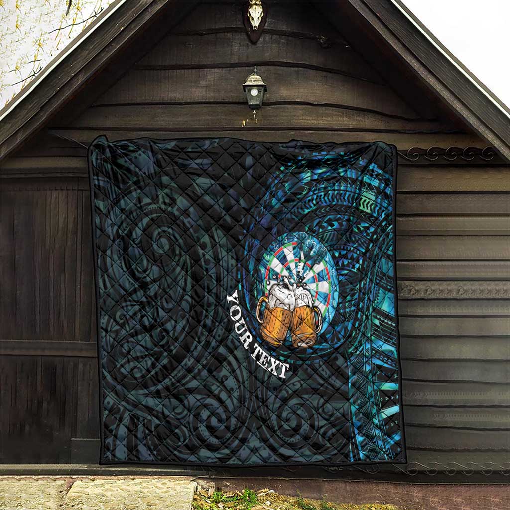 Personalized New Zealand Darts Beer Quilt Paua Shell Aotearoa Maori Tattoo - Aussie Hoodie