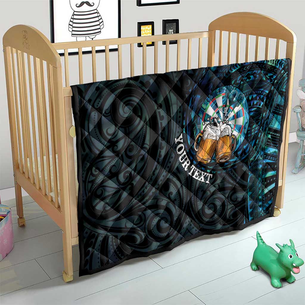 Personalized New Zealand Darts Beer Quilt Paua Shell Aotearoa Maori Tattoo - Aussie Hoodie