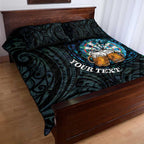 Personalized New Zealand Darts Beer Quilt Bed Set Paua Shell Aotearoa Maori Tattoo - Aussie Hoodie