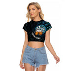 Personalized New Zealand Darts Beer Raglan Cropped T Shirt Paua Shell Aotearoa Maori Tattoo - Aussie Hoodie