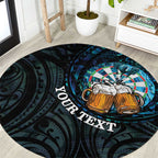 Personalized New Zealand Darts Beer Round Carpet Paua Shell Aotearoa Maori Tattoo - Aussie Hoodie