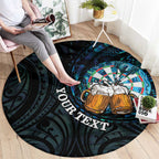 Personalized New Zealand Darts Beer Round Carpet Paua Shell Aotearoa Maori Tattoo - Aussie Hoodie