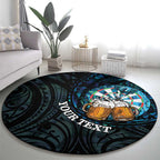 Personalized New Zealand Darts Beer Round Carpet Paua Shell Aotearoa Maori Tattoo - Aussie Hoodie