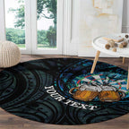 Personalized New Zealand Darts Beer Round Carpet Paua Shell Aotearoa Maori Tattoo - Aussie Hoodie
