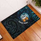 Personalized New Zealand Darts Beer Rubber Doormat Paua Shell Aotearoa Maori Tattoo - Aussie Hoodie