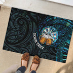 Personalized New Zealand Darts Beer Rubber Doormat Paua Shell Aotearoa Maori Tattoo - Aussie Hoodie
