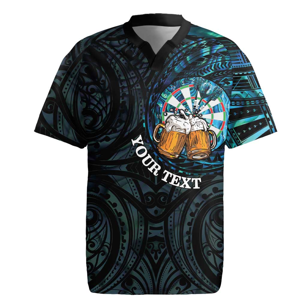 Personalized New Zealand Darts Beer Rugby Jersey Paua Shell Aotearoa Maori Tattoo - Aussie Hoodie