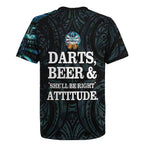 Personalized New Zealand Darts Beer Rugby Jersey Paua Shell Aotearoa Maori Tattoo - Aussie Hoodie