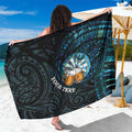 Personalized New Zealand Darts Beer Sarong Paua Shell Aotearoa Maori Tattoo - Aussie Hoodie