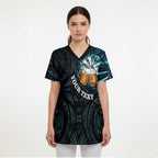 Personalized New Zealand Darts Beer Scrub Top Paua Shell Aotearoa Maori Tattoo - Aussie Hoodie