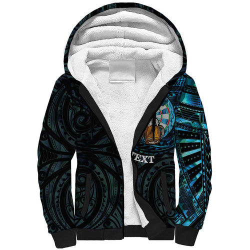 Personalized New Zealand Darts Beer Sherpa Hoodie Paua Shell Aotearoa Maori Tattoo - Aussie Hoodie