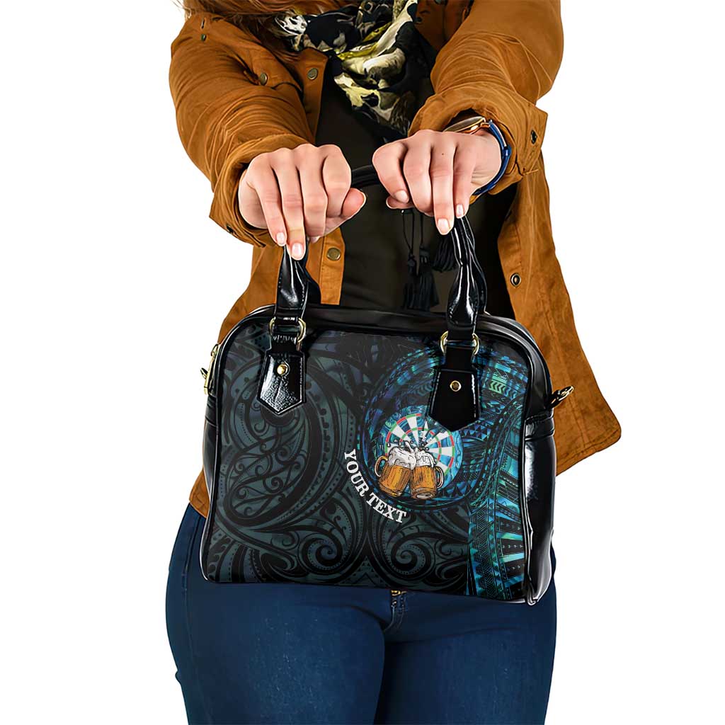 Personalized New Zealand Darts Beer Shoulder Handbag Paua Shell Aotearoa Maori Tattoo - Aussie Hoodie