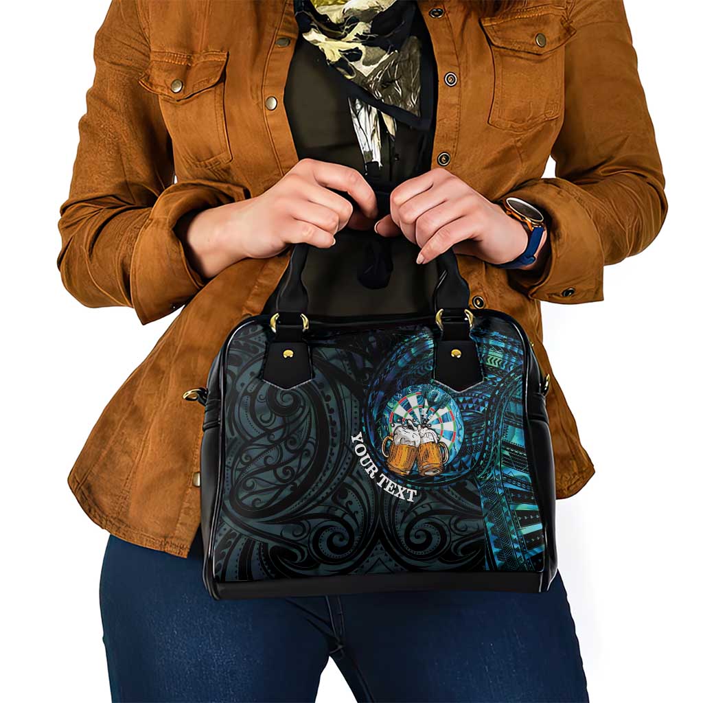 Personalized New Zealand Darts Beer Shoulder Handbag Paua Shell Aotearoa Maori Tattoo - Aussie Hoodie