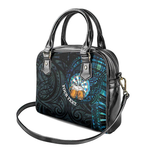 Personalized New Zealand Darts Beer Shoulder Handbag Paua Shell Aotearoa Maori Tattoo - Aussie Hoodie