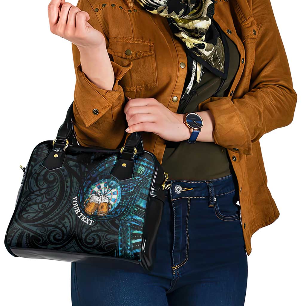 Personalized New Zealand Darts Beer Shoulder Handbag Paua Shell Aotearoa Maori Tattoo - Aussie Hoodie