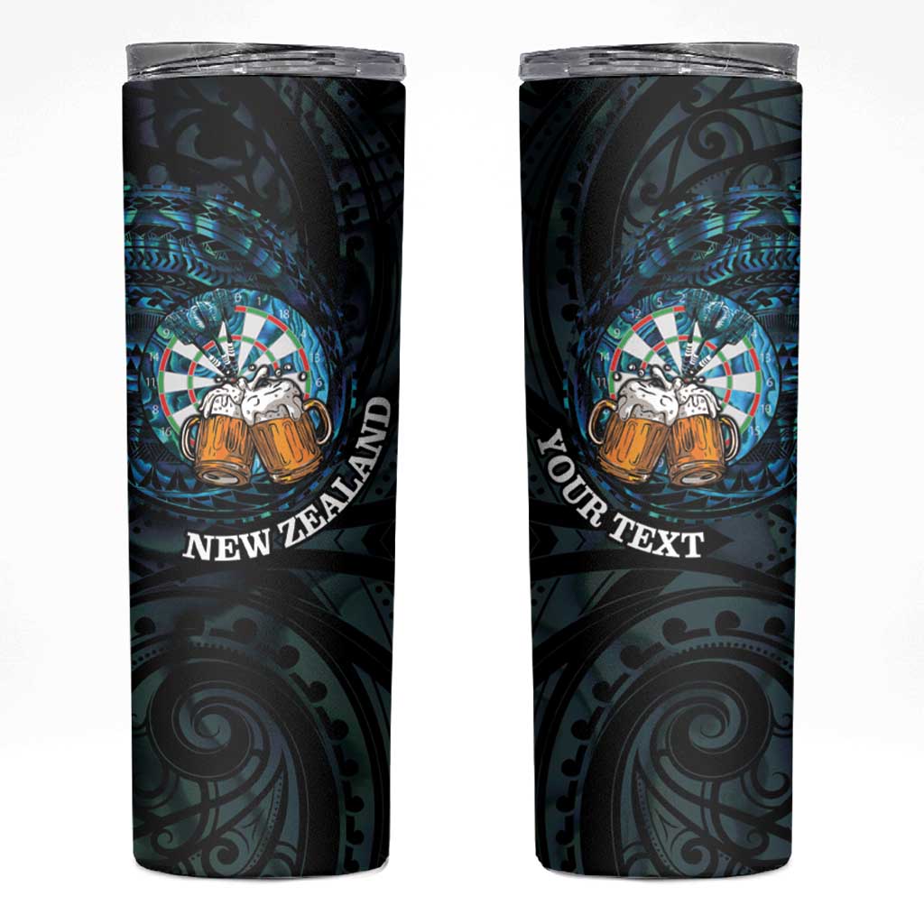 Personalized New Zealand Darts Beer Skinny Tumbler Paua Shell Aotearoa Maori Tattoo - Aussie Hoodie