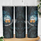 Personalized New Zealand Darts Beer Skinny Tumbler Paua Shell Aotearoa Maori Tattoo - Aussie Hoodie