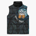 Personalized New Zealand Darts Beer Sleeveless Puffer Jacket Paua Shell Aotearoa Maori Tattoo - Aussie Hoodie