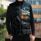 Personalized New Zealand Darts Beer Sleeveless Puffer Jacket Paua Shell Aotearoa Maori Tattoo - Aussie Hoodie