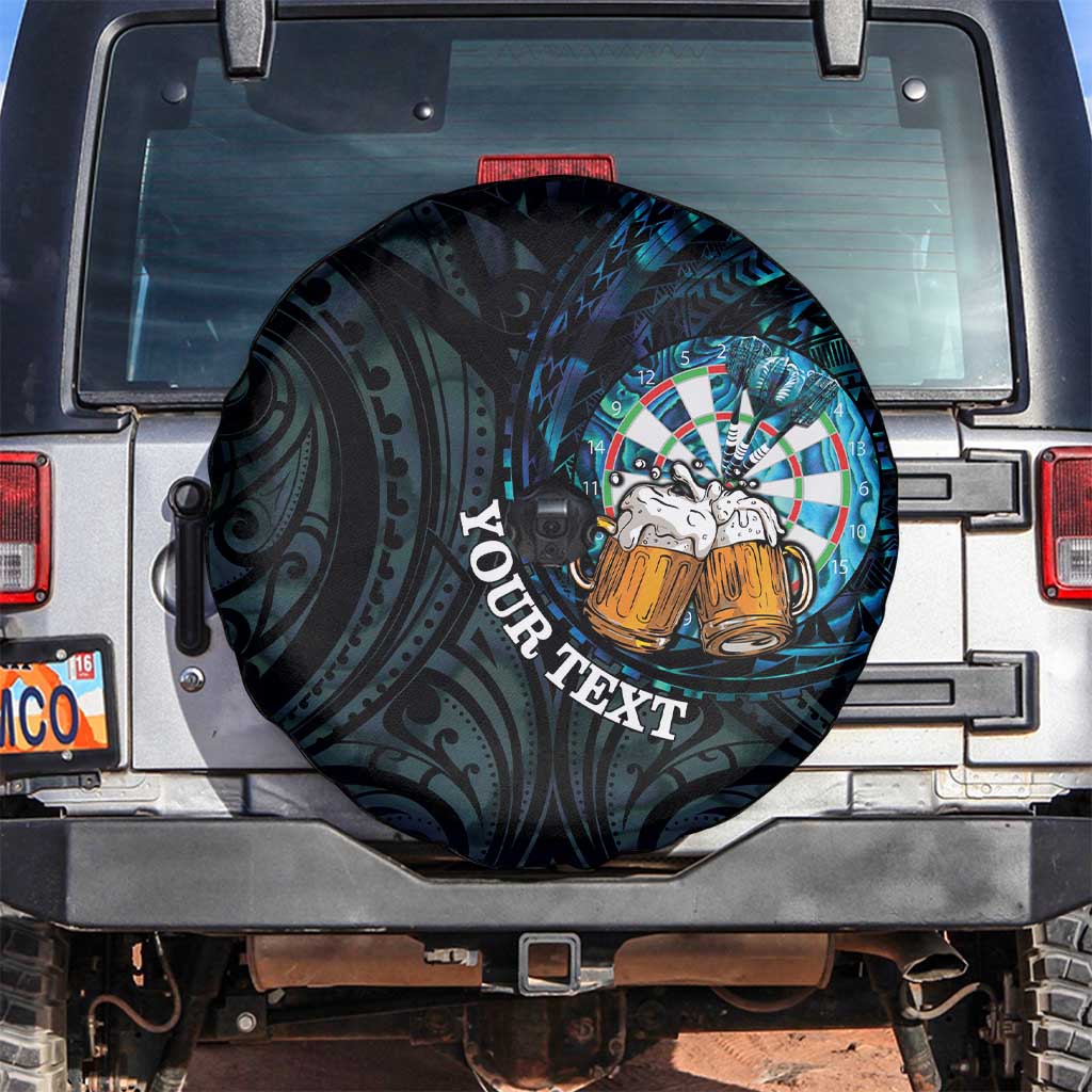 Personalized New Zealand Darts Beer Spare Tire Cover Paua Shell Aotearoa Maori Tattoo - Aussie Hoodie