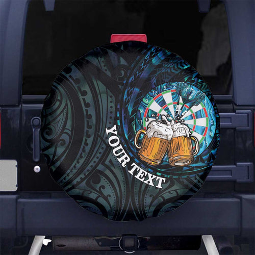 Personalized New Zealand Darts Beer Spare Tire Cover Paua Shell Aotearoa Maori Tattoo - Aussie Hoodie