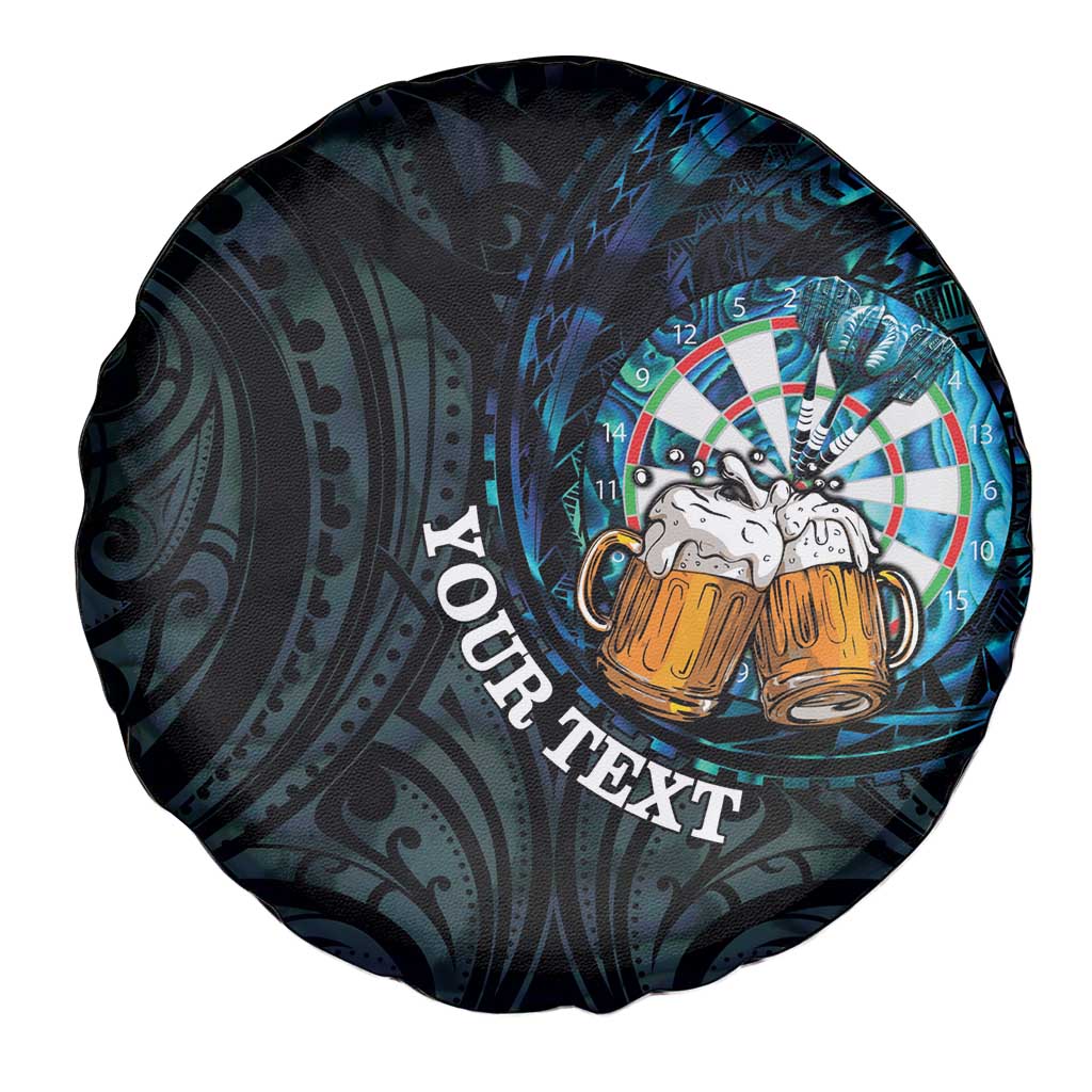 Personalized New Zealand Darts Beer Spare Tire Cover Paua Shell Aotearoa Maori Tattoo - Aussie Hoodie