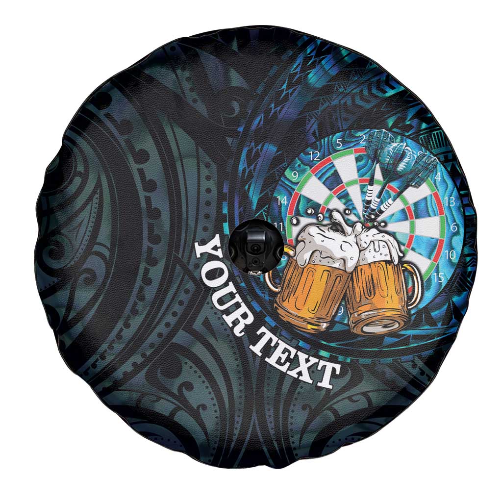 Personalized New Zealand Darts Beer Spare Tire Cover Paua Shell Aotearoa Maori Tattoo - Aussie Hoodie
