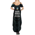 Personalized New Zealand Darts Beer Summer Maxi Dress Paua Shell Aotearoa Maori Tattoo - Aussie Hoodie