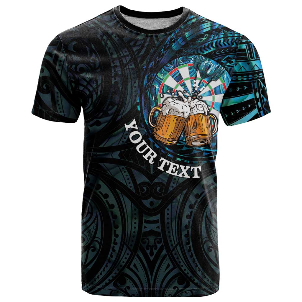 Personalized New Zealand Darts Beer T Shirt Paua Shell Aotearoa Maori Tattoo - Aussie Hoodie