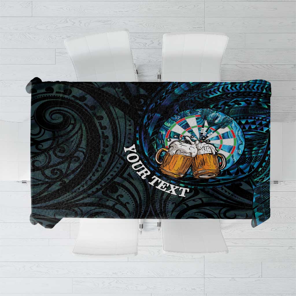 Personalized New Zealand Darts Beer Tablecloth Paua Shell Aotearoa Maori Tattoo - Aussie Hoodie
