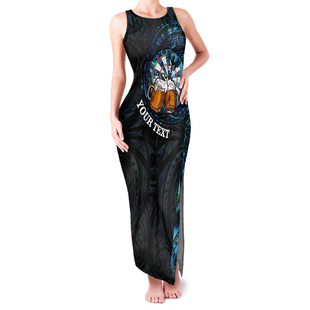 Personalized New Zealand Darts Beer Tank Maxi Dress Paua Shell Aotearoa Maori Tattoo - Aussie Hoodie