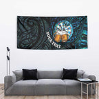 Personalized New Zealand Darts Beer Tapestry Paua Shell Aotearoa Maori Tattoo - Aussie Hoodie