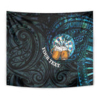 Personalized New Zealand Darts Beer Tapestry Paua Shell Aotearoa Maori Tattoo - Aussie Hoodie