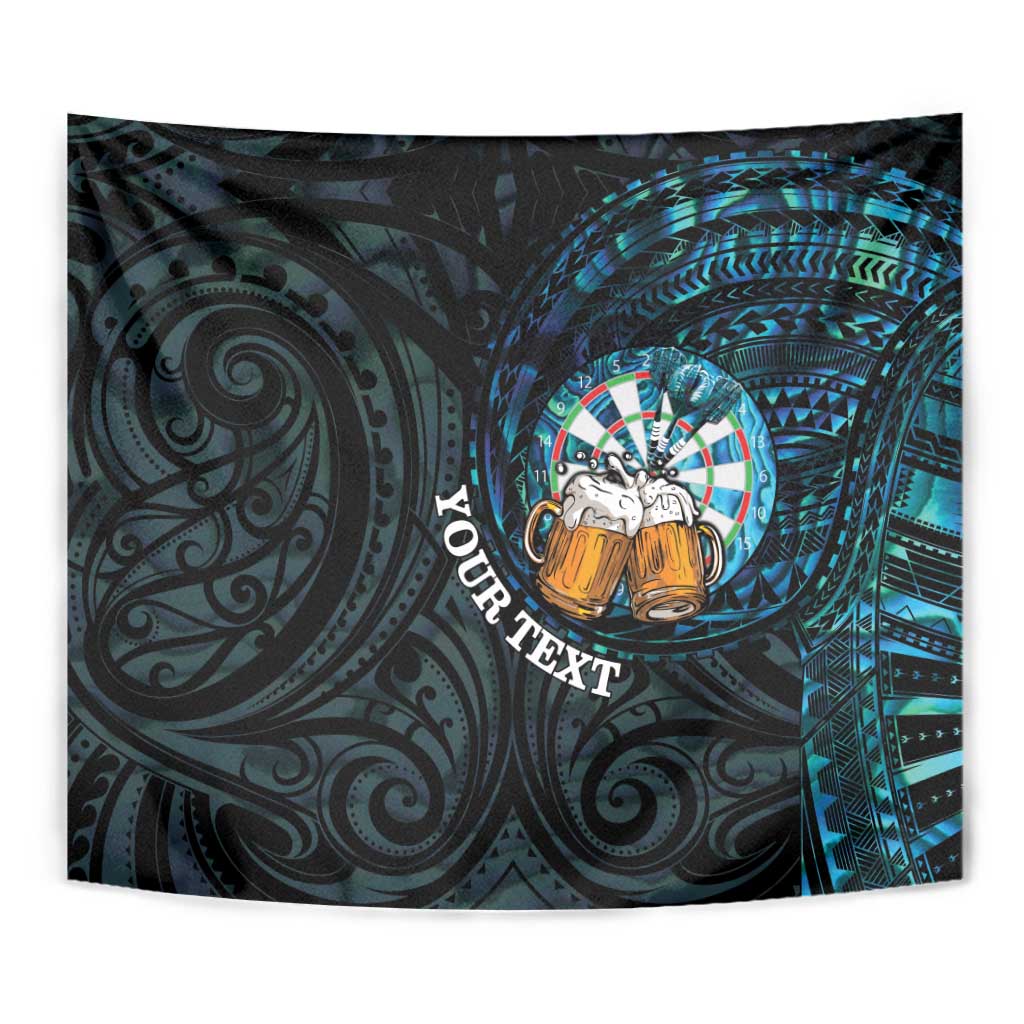 Personalized New Zealand Darts Beer Tapestry Paua Shell Aotearoa Maori Tattoo - Aussie Hoodie