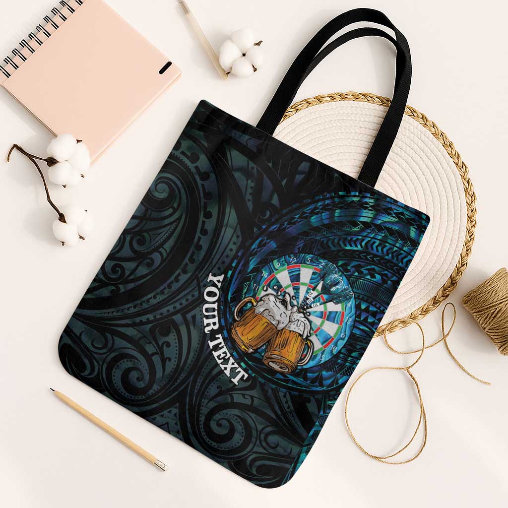 Personalized New Zealand Darts Beer Tote Bag Paua Shell Aotearoa Maori Tattoo - Aussie Hoodie