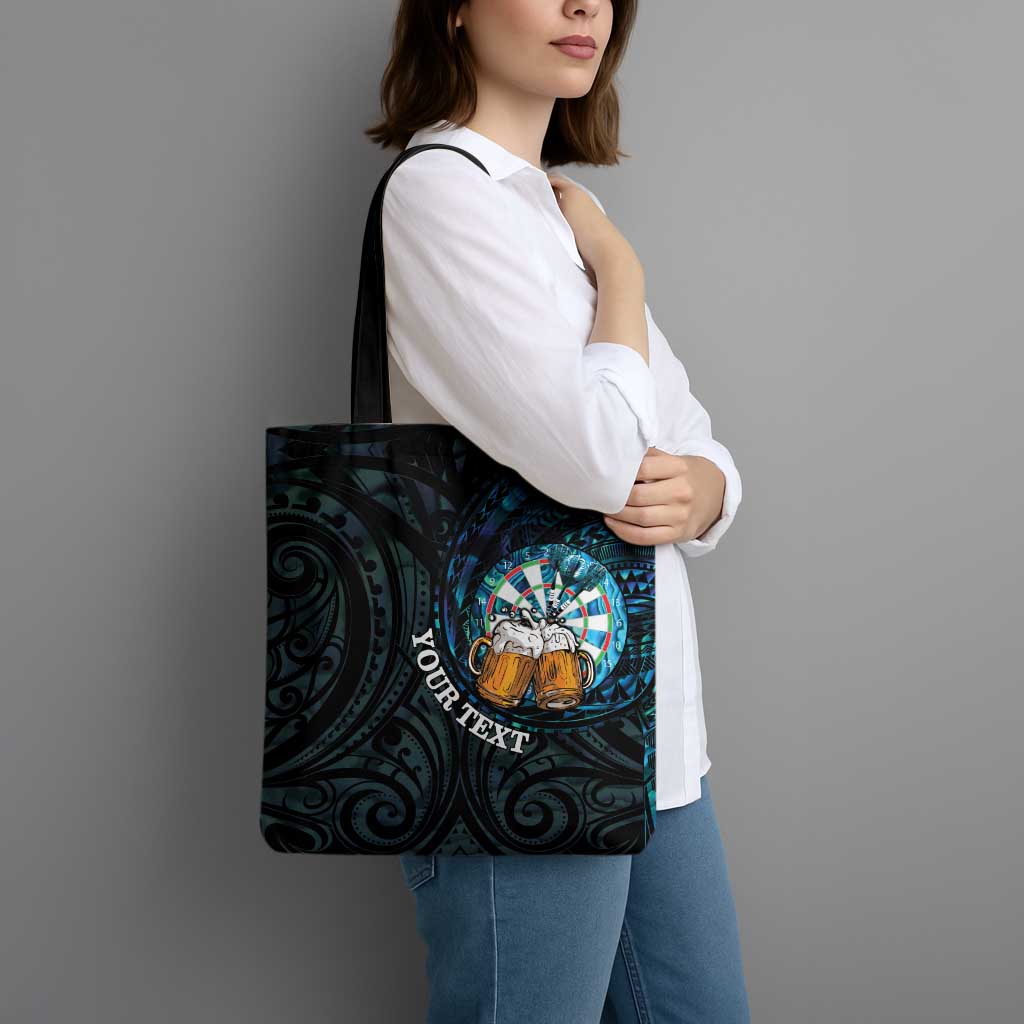 Personalized New Zealand Darts Beer Tote Bag Paua Shell Aotearoa Maori Tattoo - Aussie Hoodie