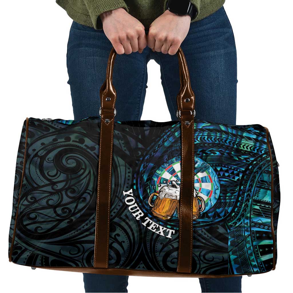 Personalized New Zealand Darts Beer Travel Bag Paua Shell Aotearoa Maori Tattoo - Aussie Hoodie