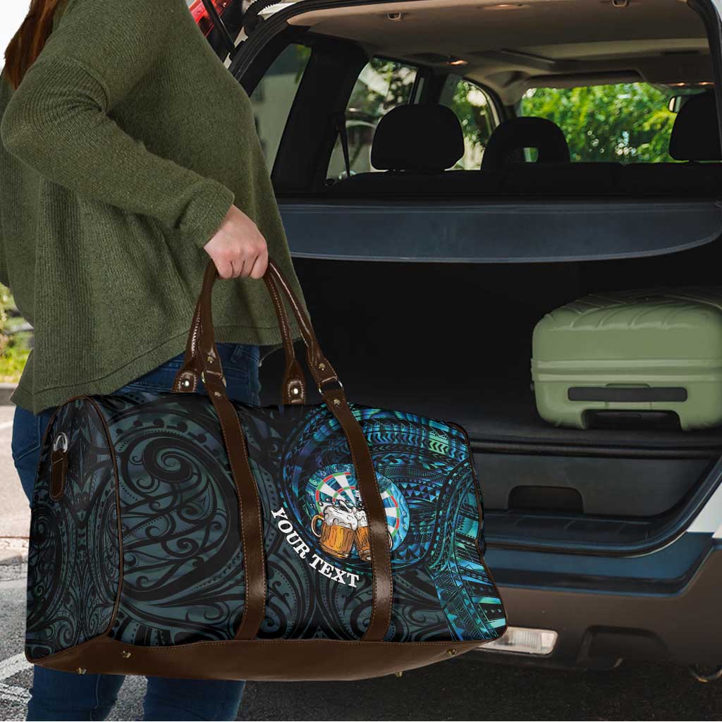 Personalized New Zealand Darts Beer Travel Bag Paua Shell Aotearoa Maori Tattoo - Aussie Hoodie