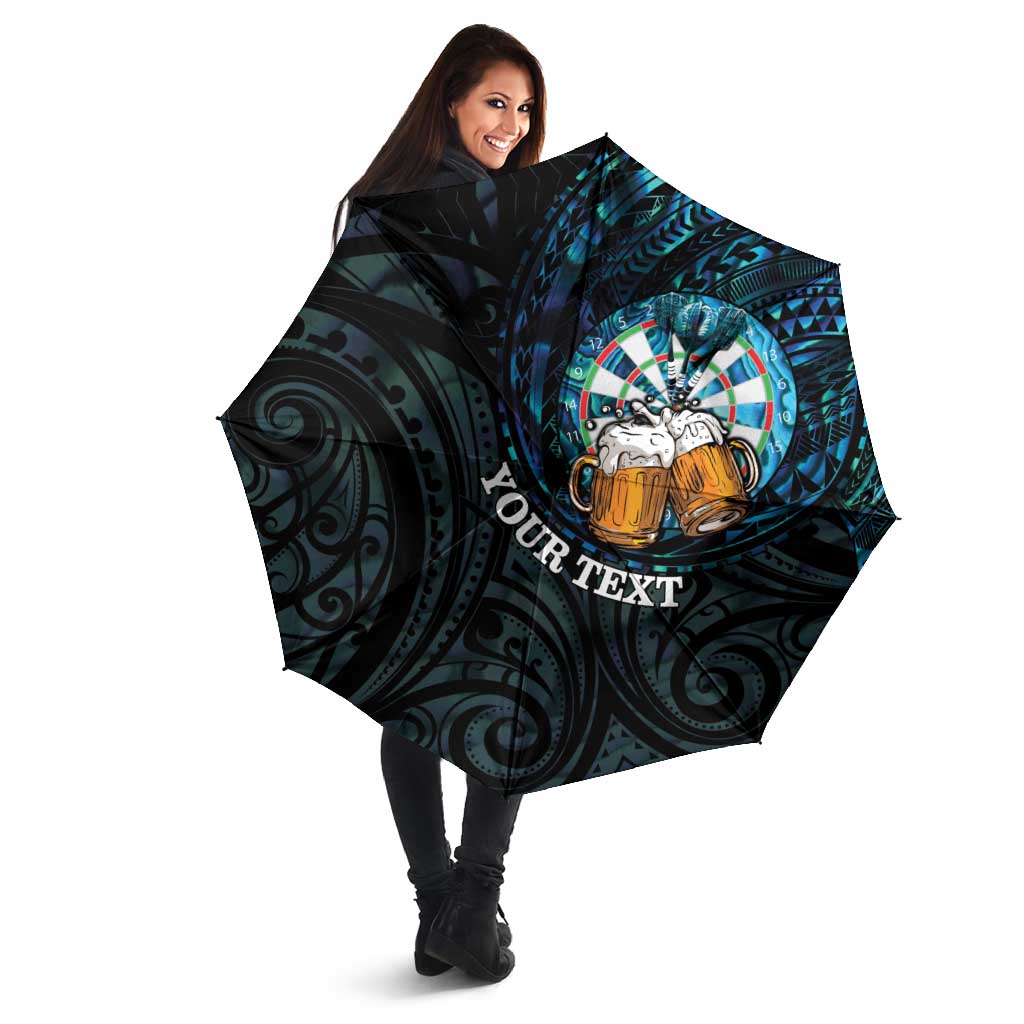 Personalized New Zealand Darts Beer Umbrella Paua Shell Aotearoa Maori Tattoo - Aussie Hoodie