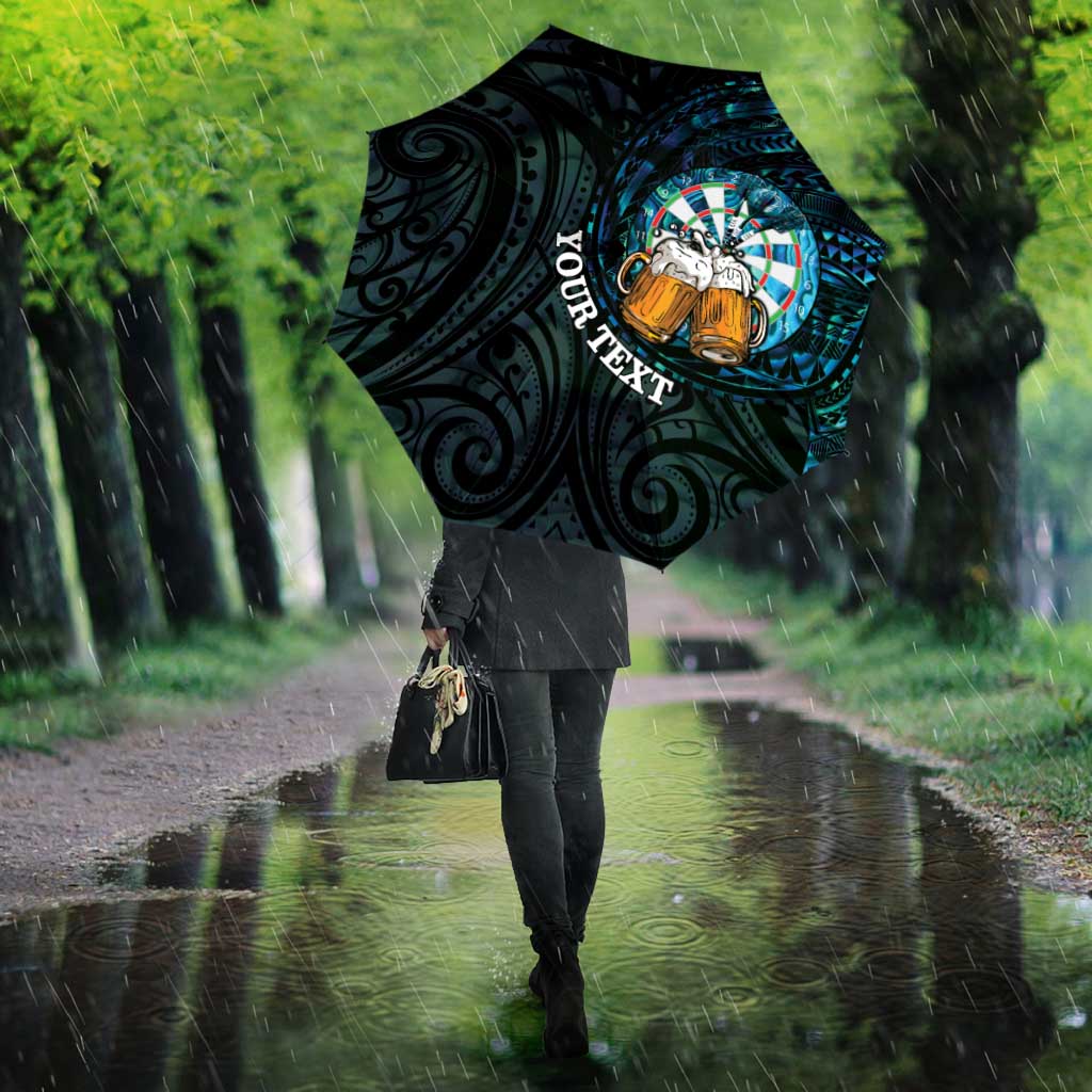 Personalized New Zealand Darts Beer Umbrella Paua Shell Aotearoa Maori Tattoo - Aussie Hoodie