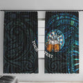 Personalized New Zealand Darts Beer Window Curtain Paua Shell Aotearoa Maori Tattoo - Aussie Hoodie