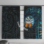 Personalized New Zealand Darts Beer Window Curtain Paua Shell Aotearoa Maori Tattoo - Aussie Hoodie