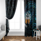 Personalized New Zealand Darts Beer Window Curtain Paua Shell Aotearoa Maori Tattoo - Aussie Hoodie