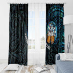 Personalized New Zealand Darts Beer Window Curtain Paua Shell Aotearoa Maori Tattoo - Aussie Hoodie