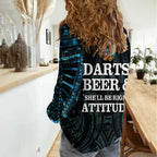 Personalized New Zealand Darts Beer Women Casual Shirt Paua Shell Aotearoa Maori Tattoo - Aussie Hoodie