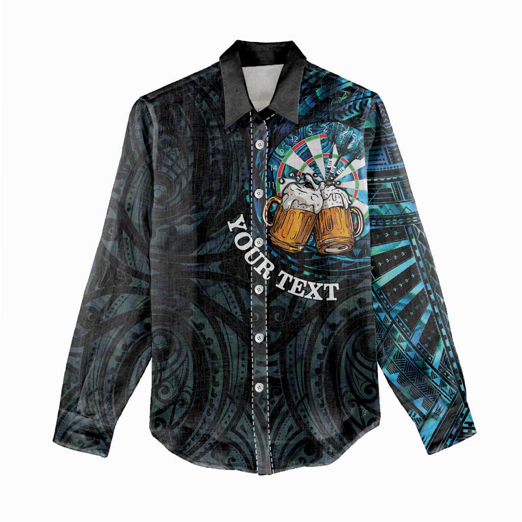 Personalized New Zealand Darts Beer Women Casual Shirt Paua Shell Aotearoa Maori Tattoo - Aussie Hoodie