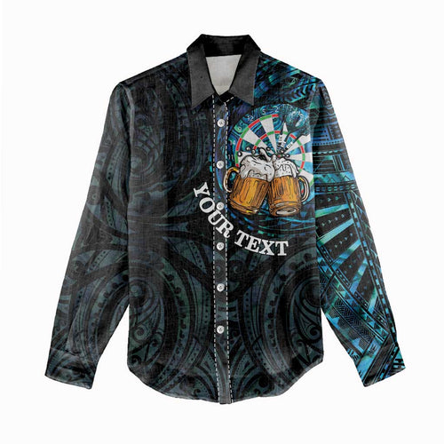 Personalized New Zealand Darts Beer Women Casual Shirt Paua Shell Aotearoa Maori Tattoo - Aussie Hoodie
