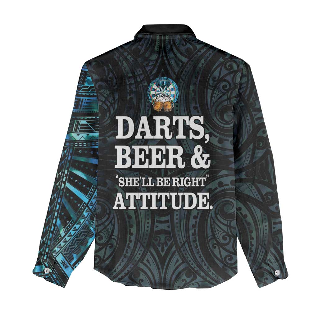 Personalized New Zealand Darts Beer Women Casual Shirt Paua Shell Aotearoa Maori Tattoo - Aussie Hoodie